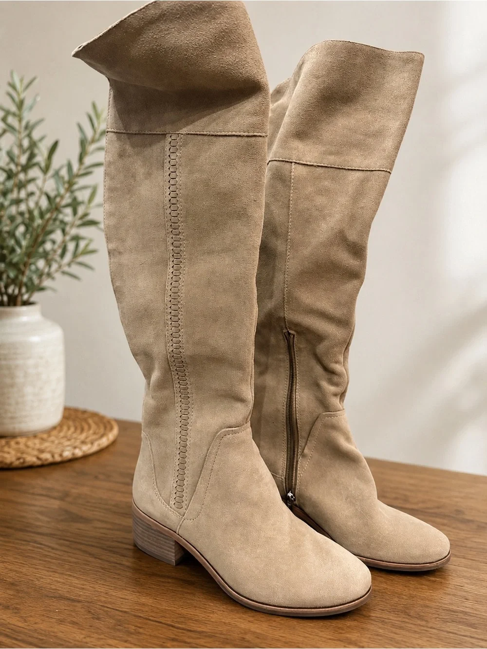 Vince Camuto Boots Beige Suede